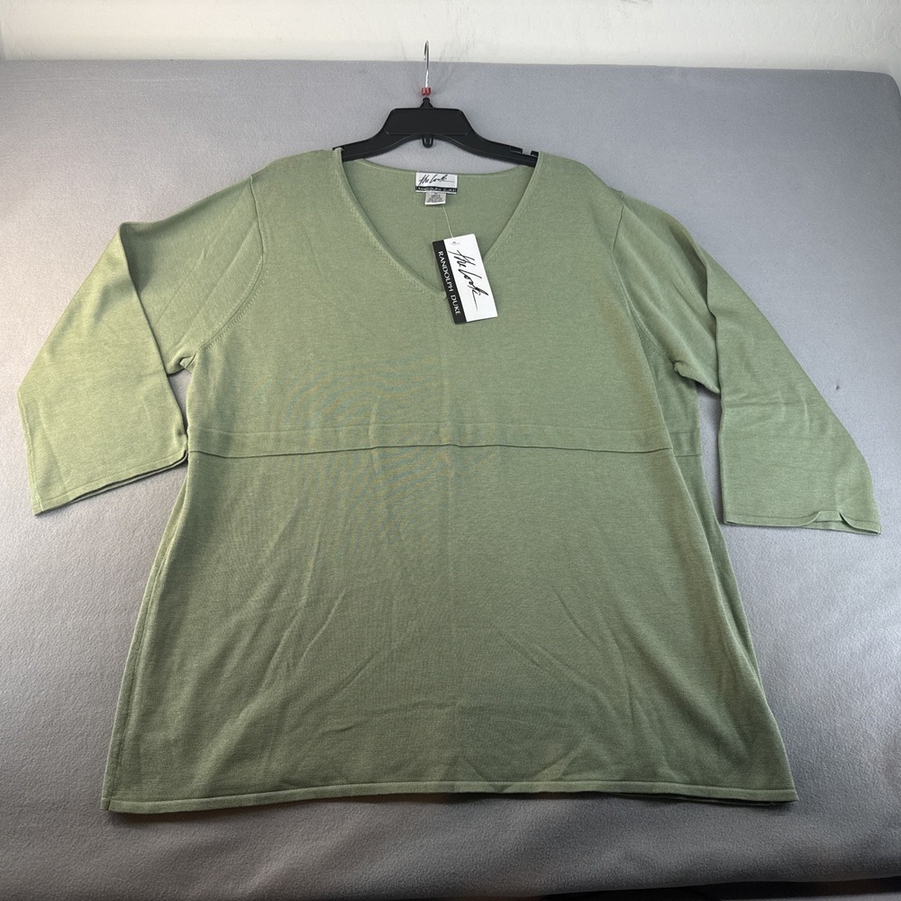 Randolph Duke The Look Top size 2X, 1/2 sleeves 70% Silk 30% Cotton